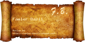 Famler Bazil névjegykártya